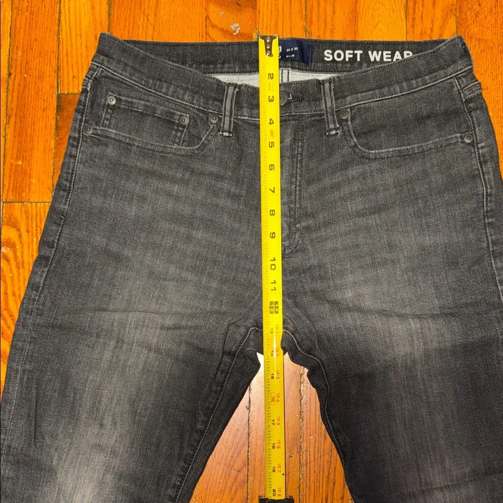Hollister Men's Slim Straight Jeans - Charcoal Wash - Picture 6 of 8